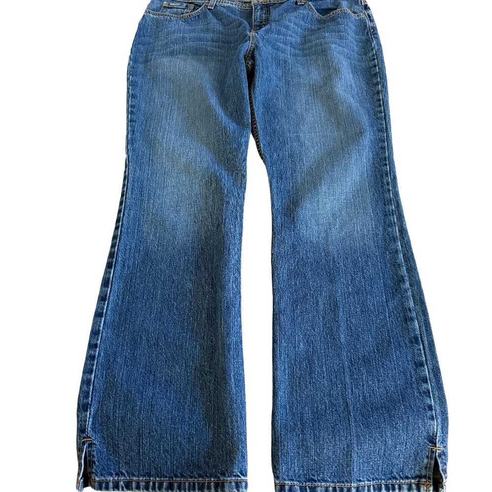 Cinch Women's Juniors Kylie 34/17R Split Hem Dark Wash Boot Cut Blue Jeans